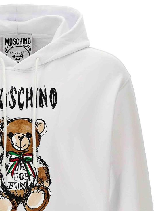 24FW 모스키노 후드 티셔츠 171602281001 White - MOSCHINO