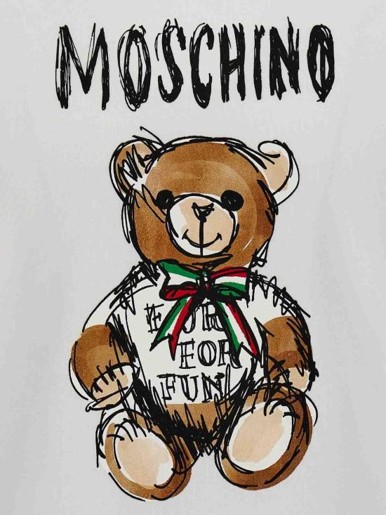 24FW 모스키노 후드 티셔츠 171602281001 White - MOSCHINO