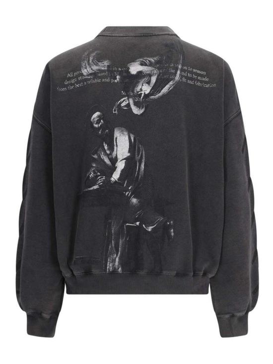  오프화이트 긴팔 티셔츠 OMBA070C99FLE0021077 Black - OFF WHITE