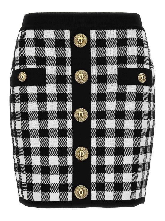 24FW 발망 미디 스커트 CF1LB292KF51EAB Black