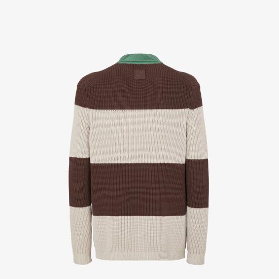 25SS 펜디 코튼 니트 폴로 셔츠 FZC358AU7SF1RWU Brown - FENDI