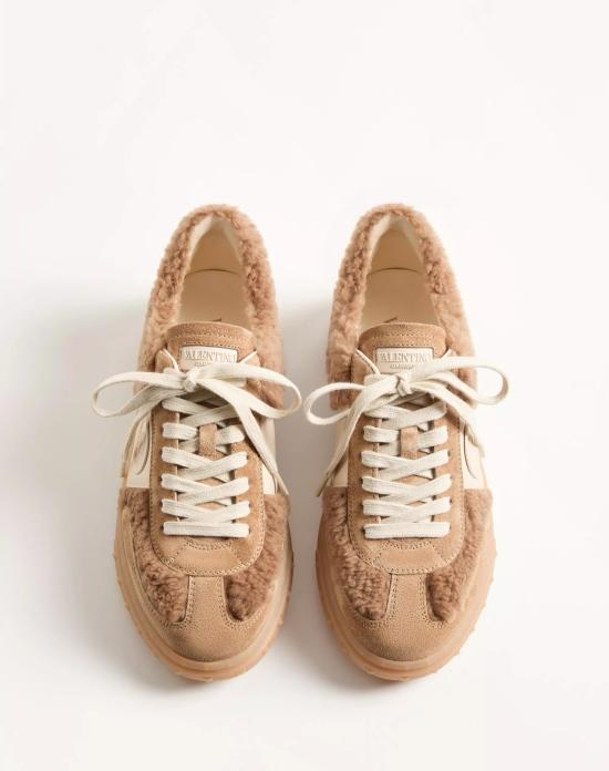 25FW 발렌티노 가라바니 레이스업 로우탑 스니커즈 7W2S0IL9XXIDGZ Beige - VALENTINO GARAVANI