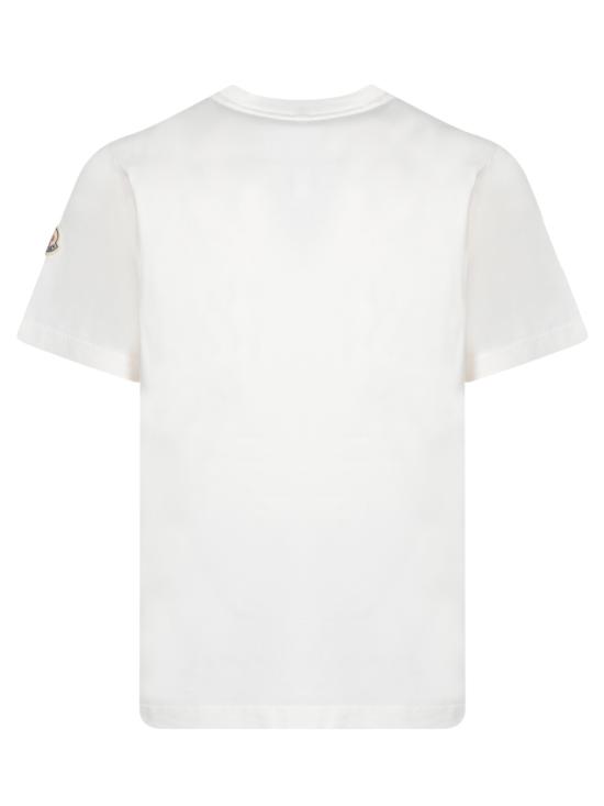 25FW 몽클레어 자수 트라이컬러 로고 코튼 티셔츠 8C0005689AUG034 WHITE DOM - MONCLER