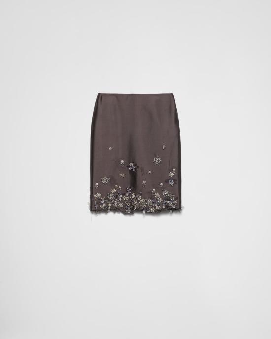 25SS 프라다 미디 스커트 P181YR16L8F0031 S OOO Grey