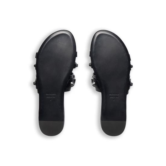 25SS 발렌시아가 시티 뮬 플랫 834692WAD4Y1080 Black - BALENCIAGA