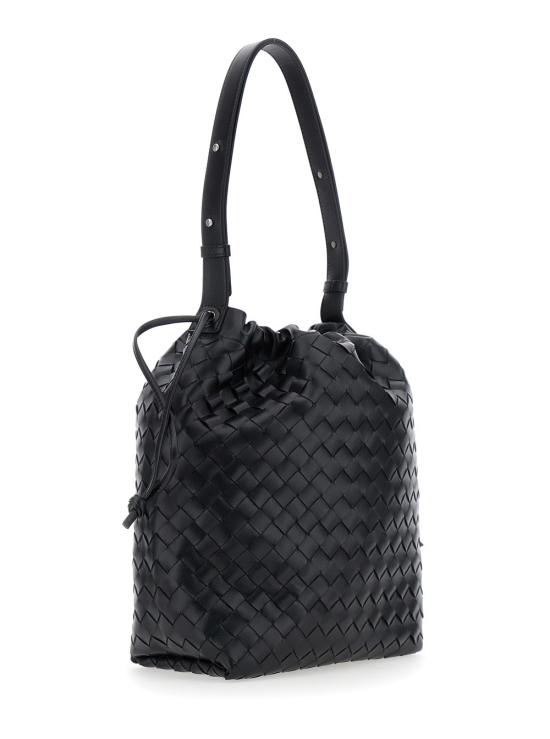 26SS 보테가베네타 인트레치아토 비블리오테카 버킷백 836020V2HL18803 Black - BOTTEGA VENETA
