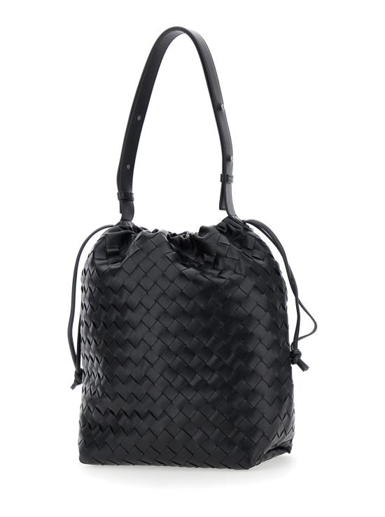 26SS 보테가베네타 인트레치아토 비블리오테카 버킷백 836020V2HL18803 Black - BOTTEGA VENETA