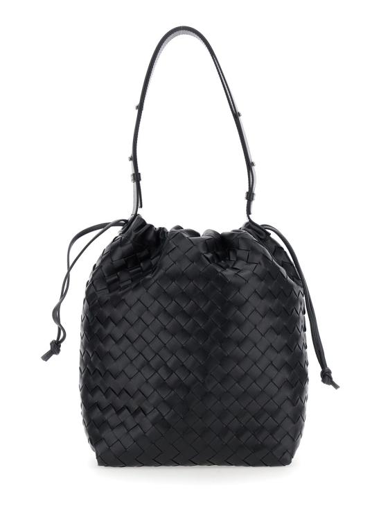26SS 보테가베네타 인트레치아토 비블리오테카 버킷백 836020V2HL18803 Black - BOTTEGA VENETA