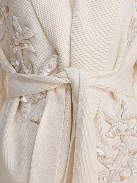 25FW 골든구스 플로럴 자수 코튼 가디건 GWP01409P00217310715 White - GOLDEN GOOSE