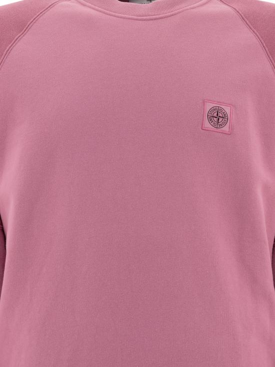  스톤 아일랜드 컴퍼스 로고 패치 스웨트셔츠 811560252V0086 Pink - STONE ISLAND