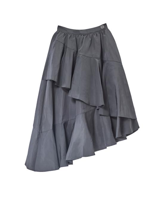 25FW 칼라거펠트 미디 스커트 A3W12015 999 black NERO