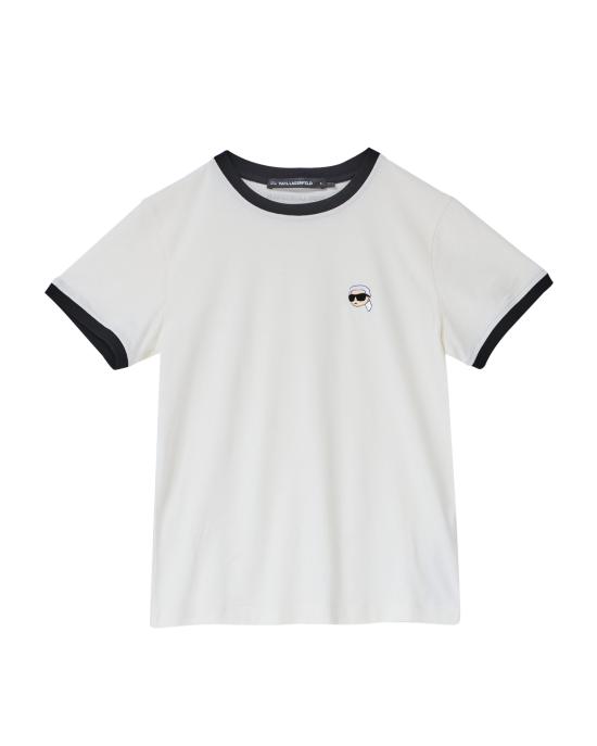 25FW 칼라거펠트 반팔 티셔츠 A3W17078 B09 OFF WHITE