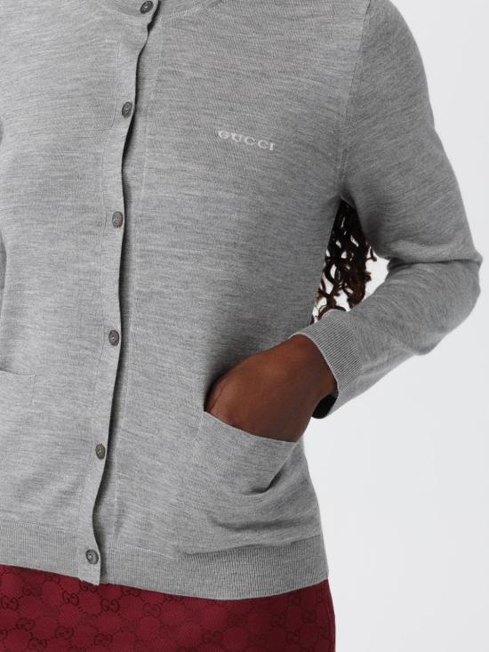 25FW 구찌 캐시미어 블렌드 가디건  830825XKEWD 1014 Grey - GUCCI