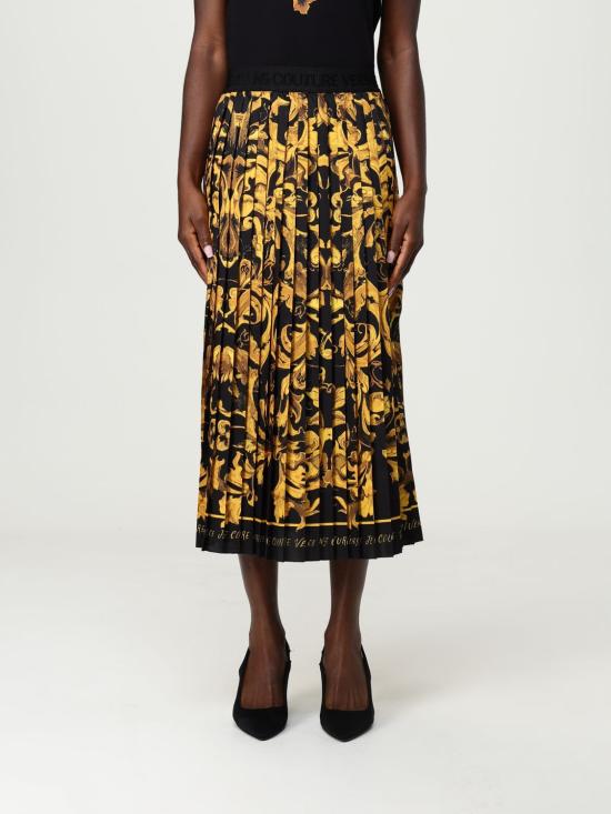 25FW 베르사체 미디 스커트 79HAE8P5NS573 G89 Black