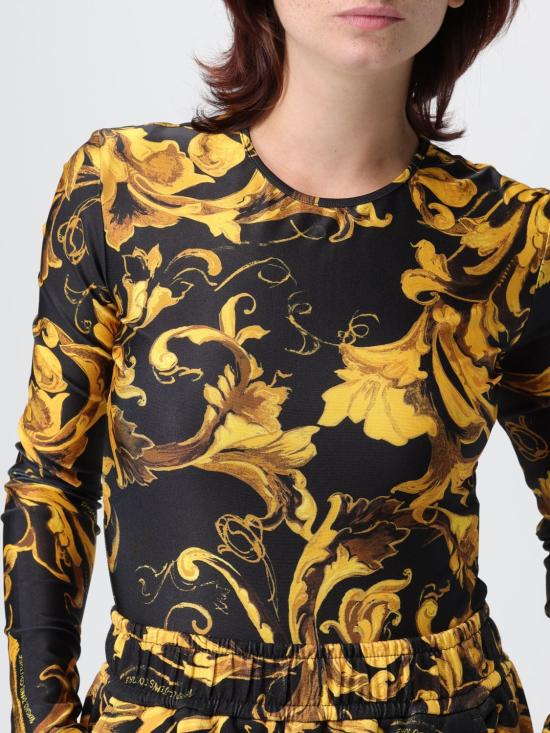 25FW 베르사체 긴팔 티셔츠 79HAM221JS501 G89 Black - VERSACE