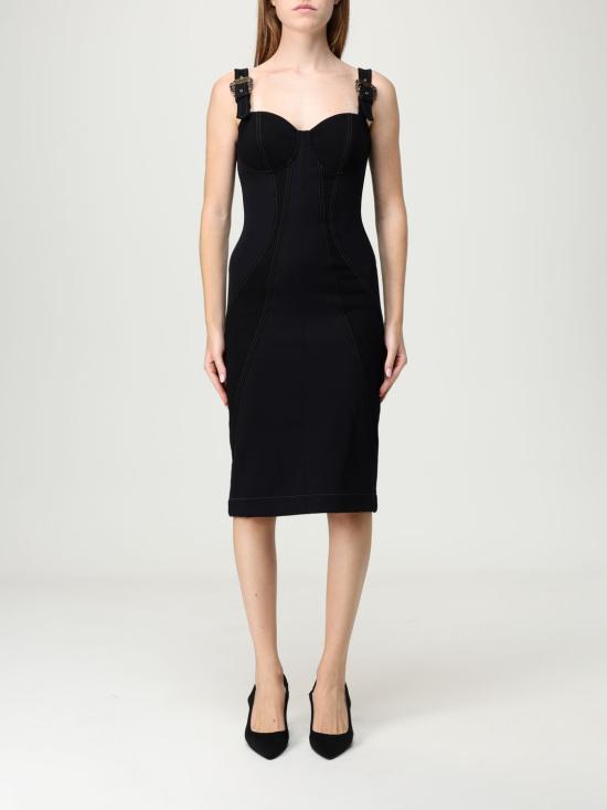 25FW 베르사체 미디 원피스 79HAO94MDT037 909 Black