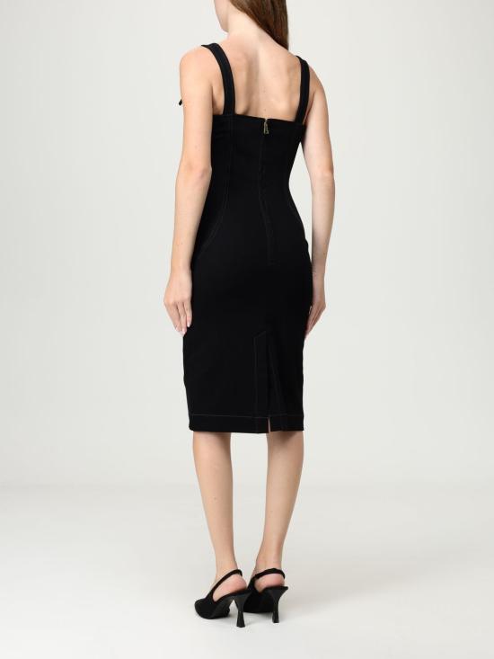 25FW 베르사체 미디 원피스 79HAO94MDT037 909 Black - VERSACE