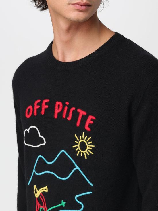 25FW 세인트바쓰 스웨터 HER0001 OFF PISTE BIG 00 EMB 00106I Black - MC2 SAINT BARTH