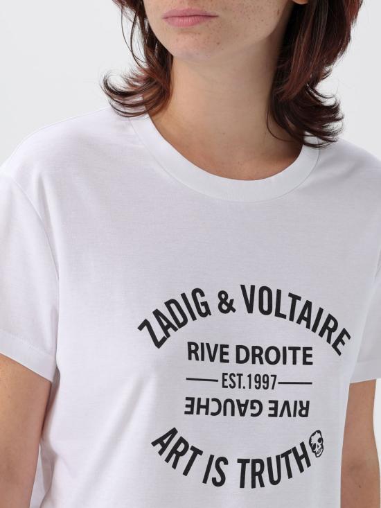 25FW 자딕앤볼테르 반팔 티셔츠 JWTS02769 107 White - ZADIG & VOLTAIRE