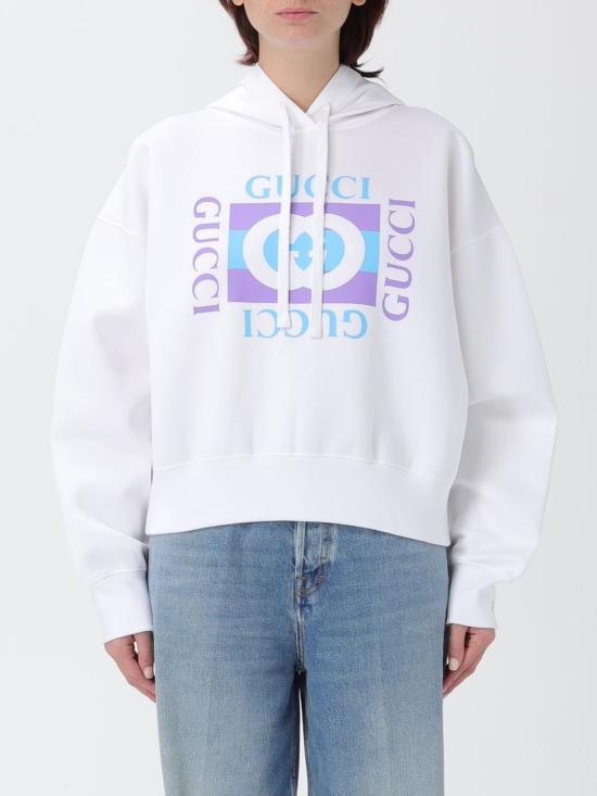 25FW 구찌 프린티드 코튼 후드 티셔츠 837935XJHGJ 9081 White