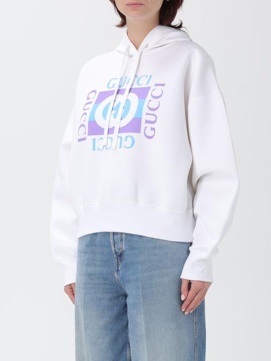 25FW 구찌 프린티드 코튼 후드 티셔츠 837935XJHGJ 9081 White - GUCCI