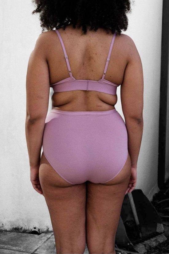  베이스레인지 팬티 대나무 리오셀 하이웨이스트 벨 팬츠 스틸 퍼플 - BASERANGE