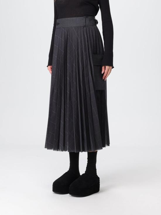 25FW 사카이 미디 스커트 2508038 301 Grey - SACAI