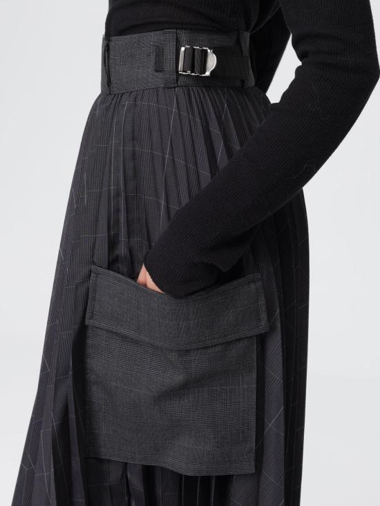 25FW 사카이 미디 스커트 2508038 301 Grey - SACAI