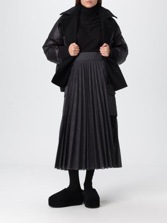 25FW 사카이 미디 스커트 2508038 301 Grey - SACAI