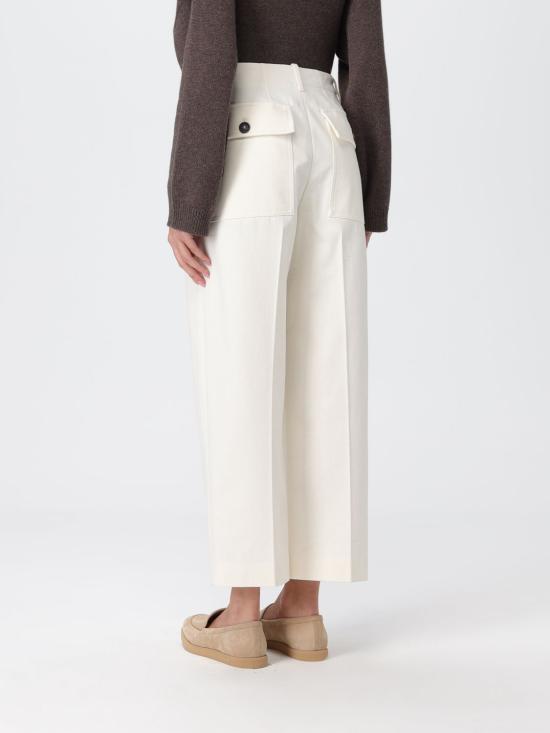 25FW 브루넬로 쿠치넬리 스트레이트 팬츠 MP142P8978 C1101 White - BRUNELLO CUCINELLI