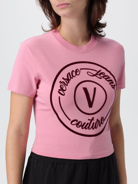 25FW 베르사체 반팔 티셔츠 79HAHE04CJ02E 459 Pink - VERSACE