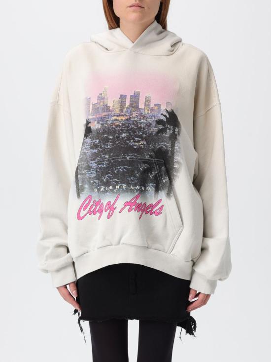 25FW 발렌시아가 미디엄 핏 후드 티셔츠 767877TSVR3 9012 Grey