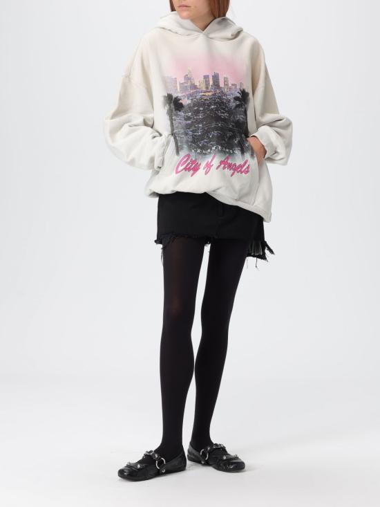 25FW 발렌시아가 미디엄 핏 후드 티셔츠 767877TSVR3 9012 Grey - BALENCIAGA