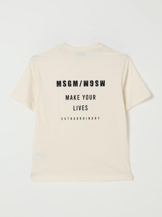 25FW [키즈] 엠에스지엠 티셔츠 F5MSJBTH215 013 White - MSGM