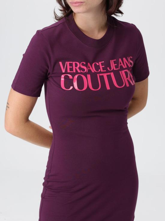 25FW 베르사체 미디 원피스 79HAOE05CJ02E 317 Burgundy - VERSACE