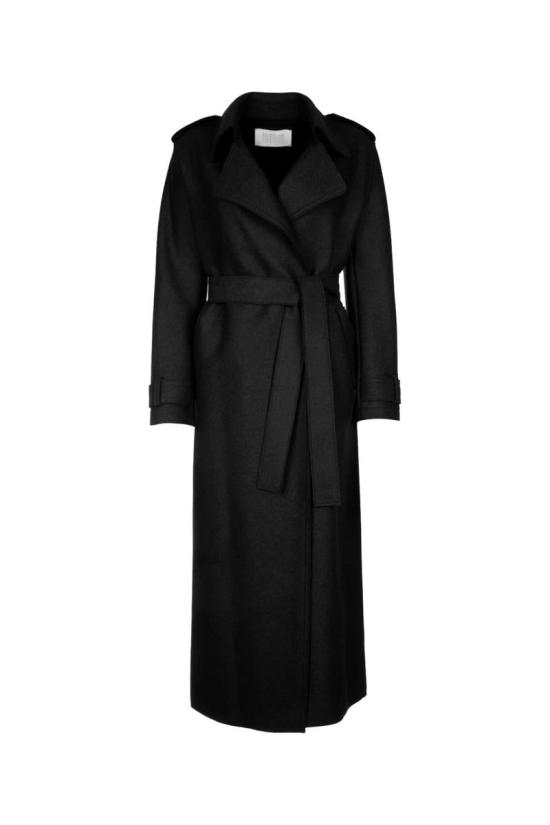 25FW 해리스와프런던 롱 더블 트렌치 코트  AA1343MLK 199 Black