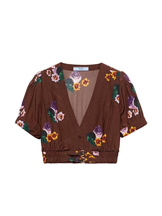 25SS 프라다 블라우스 P441HK 15CI Marrone Brown - PRADA