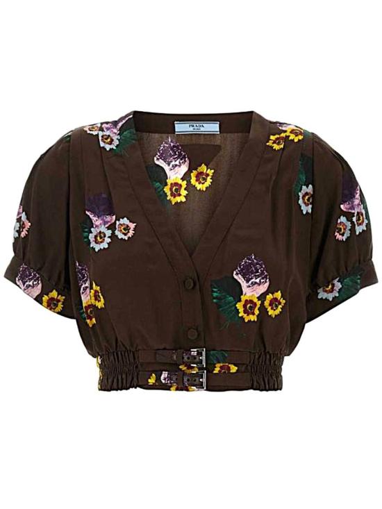 25SS 프라다 블라우스 P441HK 15CI Marrone Brown