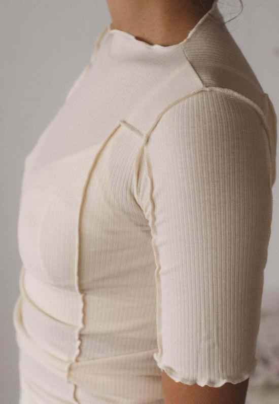  베이스레인지 반팔 티셔츠 토마토 3/4 티 - BASERANGE