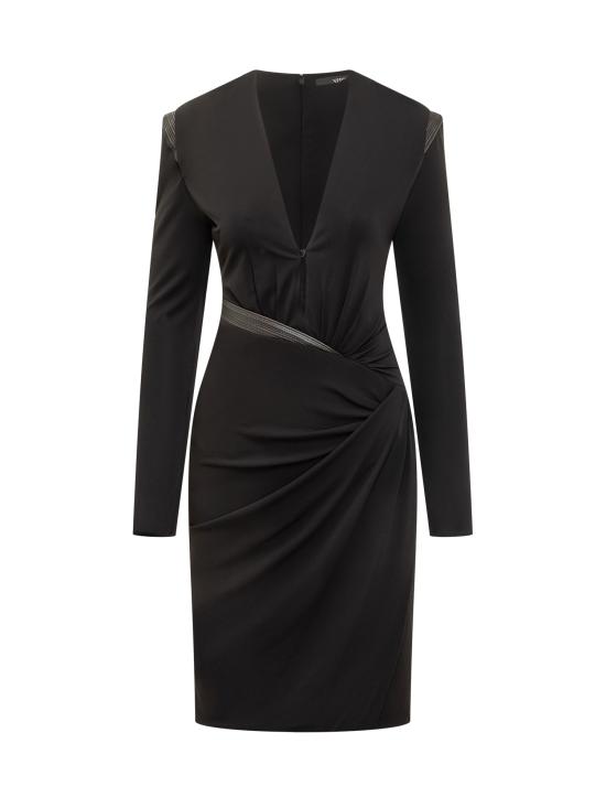 25FW 베르사체 미디 원피스 10216231A14475 1B000 BLACK