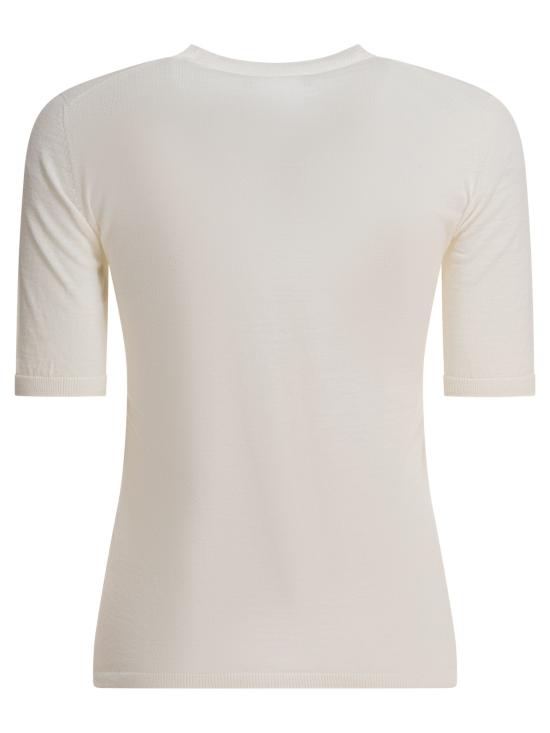 25FW 막스마라 GERICO 버진울 반소매 니트 탑 2521366161GERICO001 White - MAX MARA