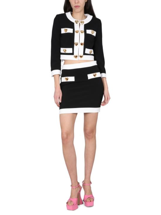  모스키노 숏 스커트 01180424 4555 Black - MOSCHINO