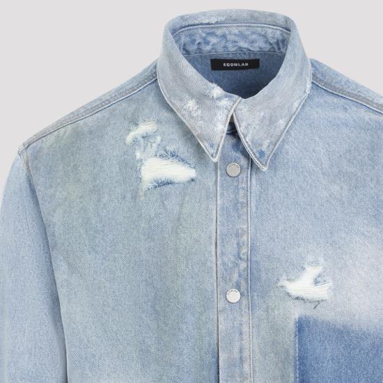 24FW 이곤랩 데님 셔츠 AW24SH003DENIMC Blue - EGONLAB