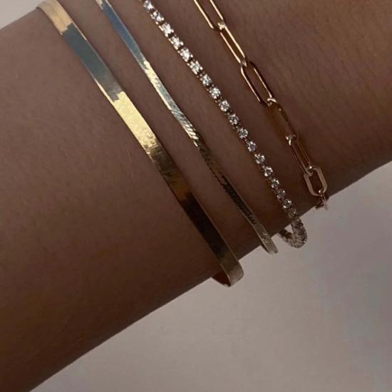  Lola 팔찌 롤라 찰리 페이퍼클립 체인 브레이슬릿 골드