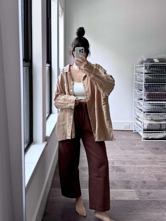  르 본 숍 스트레이트 팬츠 르봉샵 아크팬츠 초콜릿 - Le Bon Shoppe