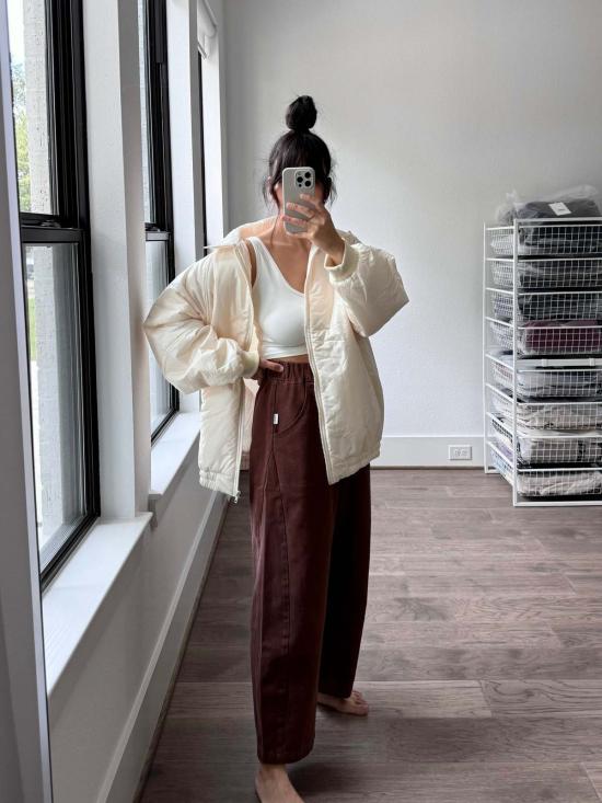  르 본 숍 스트레이트 팬츠 르봉샵 아크팬츠 초콜릿 - Le Bon Shoppe