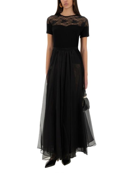 25SS 니나리찌 롱 스커트 25PCJU020SE0789 U9000 Black - NINA RICCI