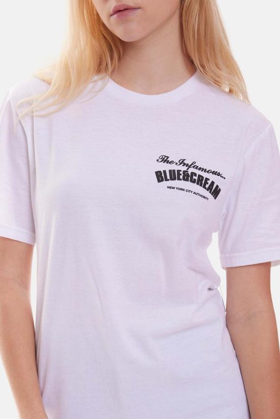  블루&크림 반팔 티셔츠 인페이머스 티셔츠 화이트 - BLUE&CREAM