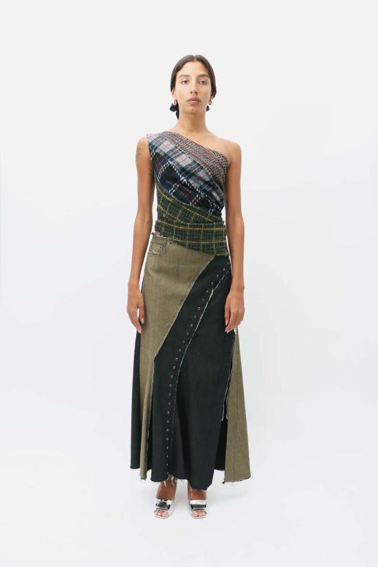  레이브 리뷰 롱 스커트 Rave Review Amber Hild 데님 스커트