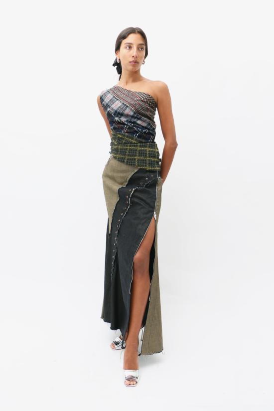  레이브 리뷰 롱 스커트 Rave Review Amber Hild 데님 스커트 - RAVE REVIEW